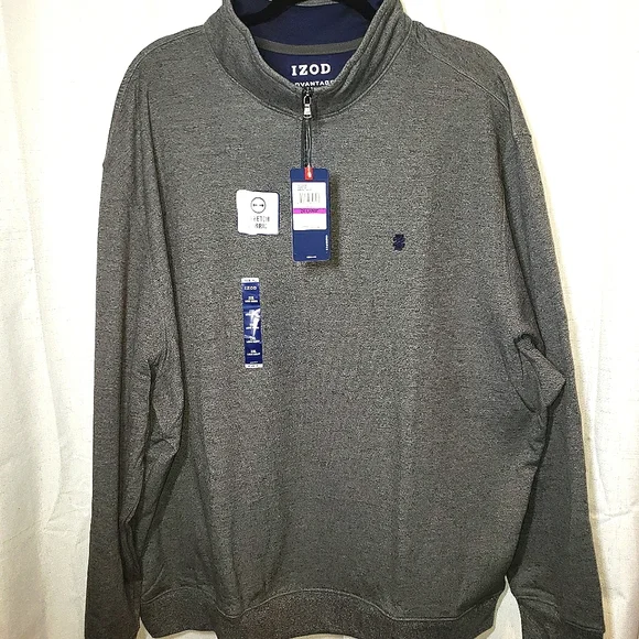 IZOD Classic Advantage Fleece in Cinder Block 2XL - Picture 2 of 7